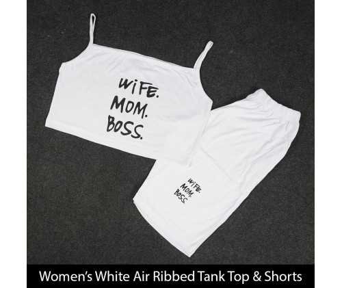 Women's White Air Ribbed Tank Top & Shorts